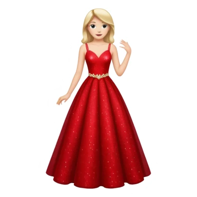 Red long sparkly prom dress sticker