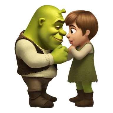 shrek kissing shrek sticker