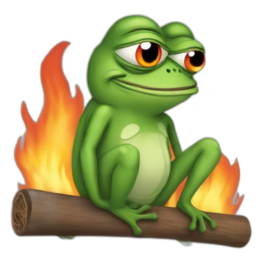 pepe the frog with a fire stick sticker
