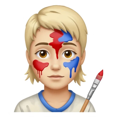 Painter with Paint Stained Face sticker