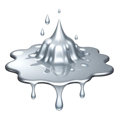 a puddle of white and silver liquid dripping sticker