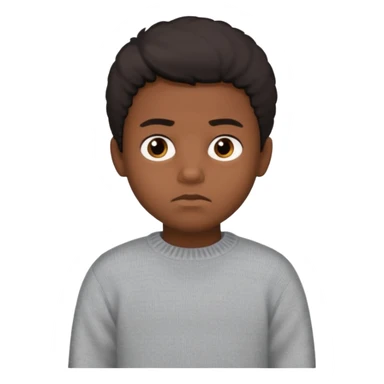 black boy with medium 4b hair serious face expression and dark brown eyes and sweater  sticker