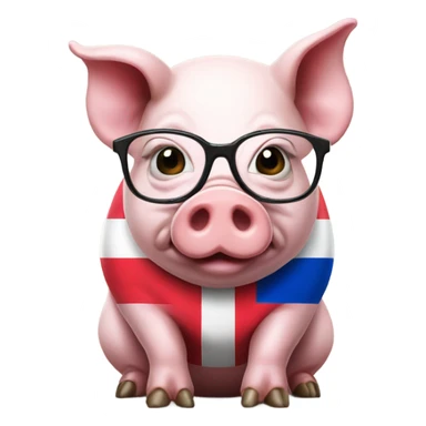 Pig with glasses and Serbian flag sticker