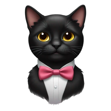 black cat wearing bow tie sticker