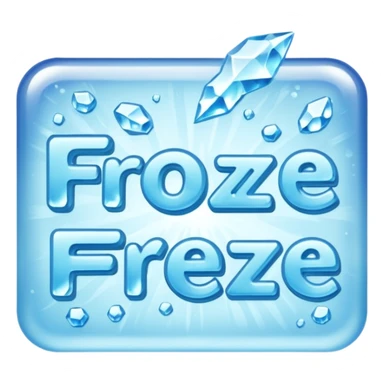 "freeze' words with frozen style sticker