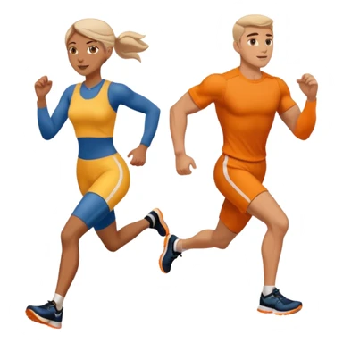 running iranians, full length, profile, man and woman sticker