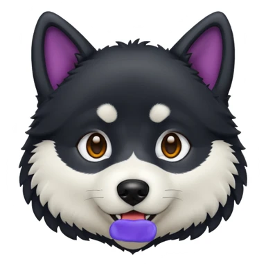 Create a black husky emoji sticker