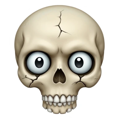 skull emoji with a single large tear, sad face sticker