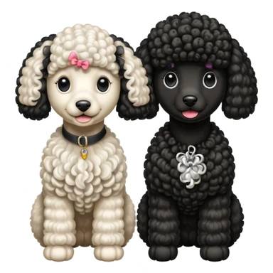 Dos caniches,uno blanco y el otro negro,QUE SEA RAZA CANICHE  sticker