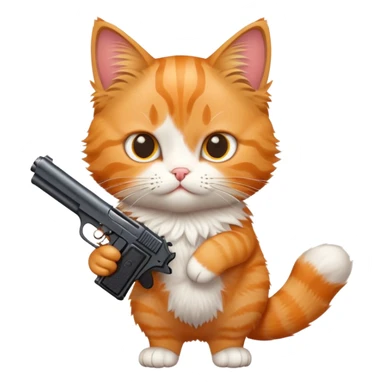 cat with a gun sticker