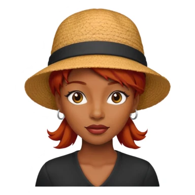 hatted and red haired black woman sticker
