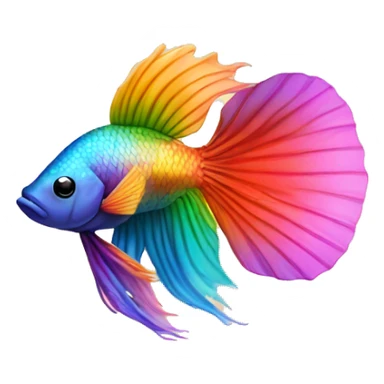 Sunset gradient beta fish rainbow sticker