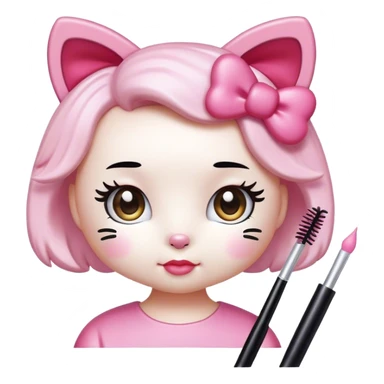 HELLO KITTU sanrio with mascara spoolie sticker