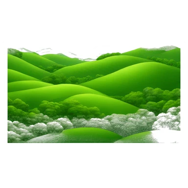 Rolling green hills with oak trees sticker