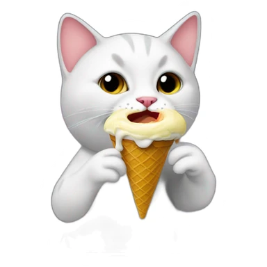 Cat eating ice cream in space sticker
