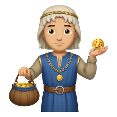 a white merchant in medieval time  sticker