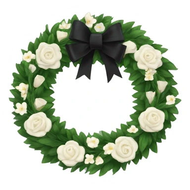 Funeral wreath black bow sticker