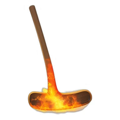 hockey stick with fire sticker