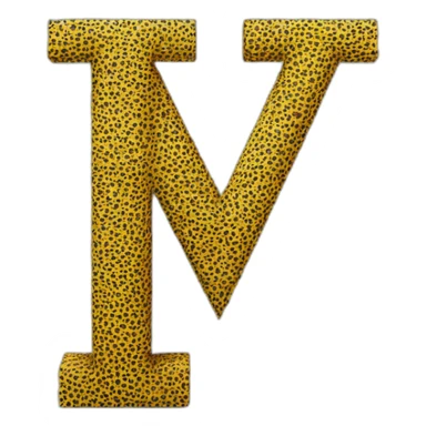 Letter "M" made of cube of pixels with cheetah pattern sticker