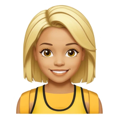 Tionne T-Boz Watkins short with long front blonde hair, yellow tank top sticker