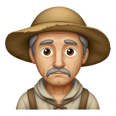 Peasant man sad sticker