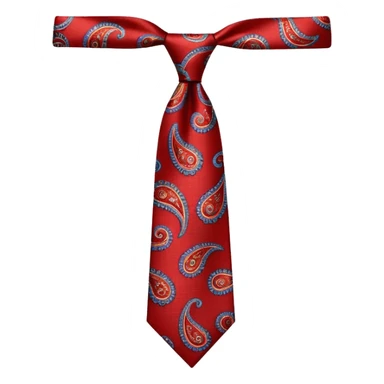 Tie, red, paisley pattern rolled sticker