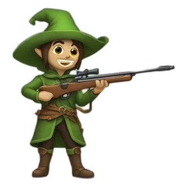 Duende con un rifle sticker