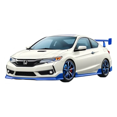 8th gen honda si white with blue spoiler sticker