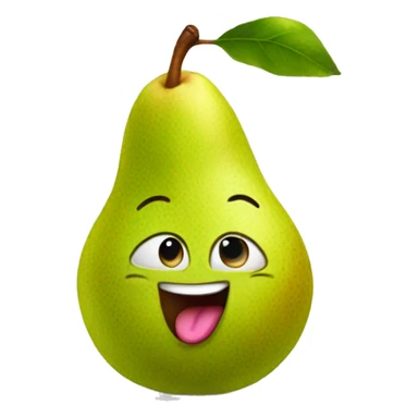 pear with tongue out sticker