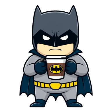 Batman holding coffee cup  sticker