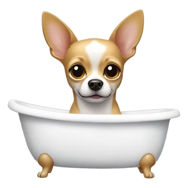 A Chihuahua in a bathtub sticker