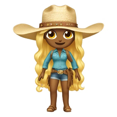 Beach cowgirl  hat sticker