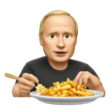 Vladimir poutine qui mange une poutine sticker