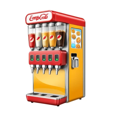 Digital soda dispenser in a fast food restaurant  sticker