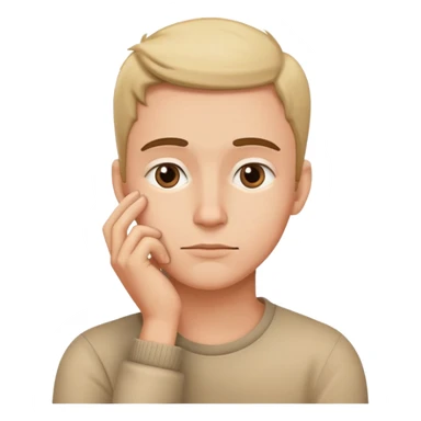 thoughtful person with hand on chin sticker