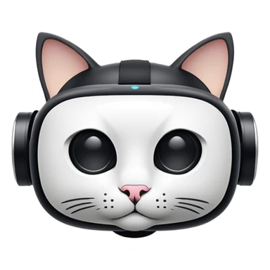 Apple Vision Pro 9 VR headset with cat logo on it  sticker