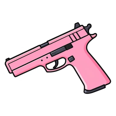 A pink gun sticker