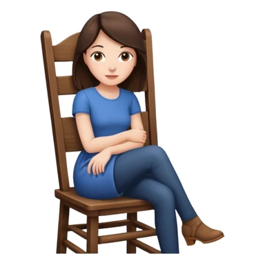 a brunette woman sitting on a chair sticker