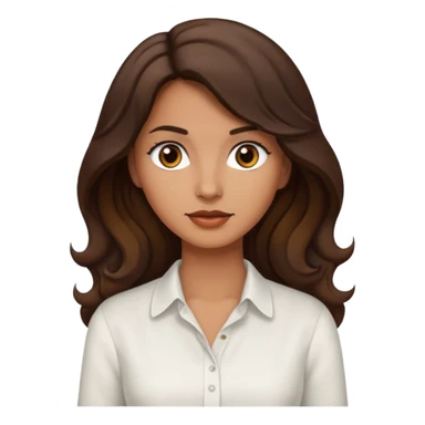 mujer trigueña ,  pelo ondulado,  pelo largo  color marron oscuro, ojos marrones oscuros sticker