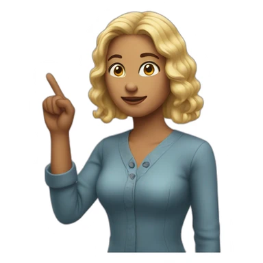 a woman with her hand pointing at himself sticker