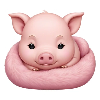 cute baby pig sleeping sticker