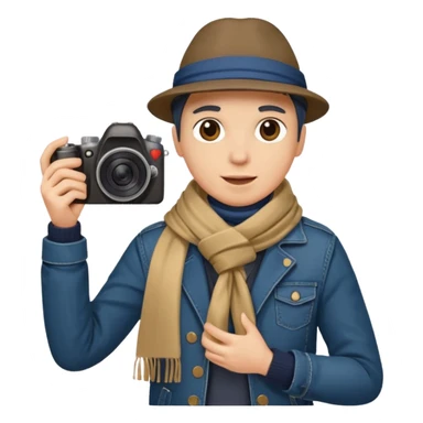 a tourist in europe holding a camera not wearing khaki sticker