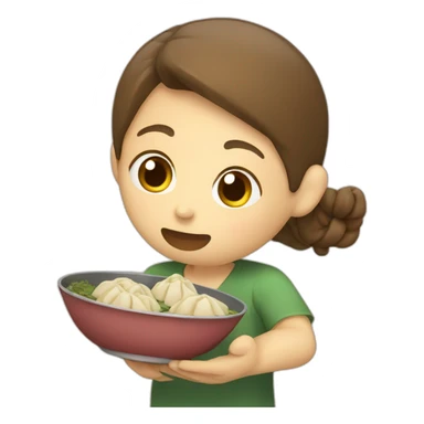 A human eating dumplings  sticker