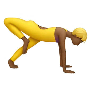 downward dog yoga yellow avatar sticker