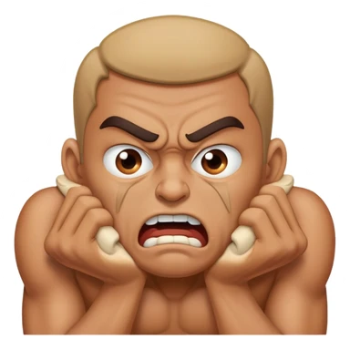 Angry man choking himself  sticker