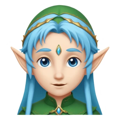 elf with bright hair and blue eyes sticker