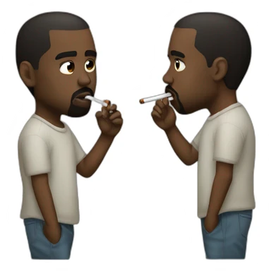 kanye west smoking a cig properly sticker
