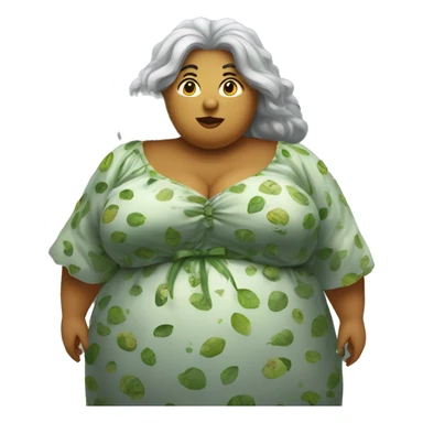 mean fat lady wearing a mumu, buzzed gray hair, in a swamp sticker