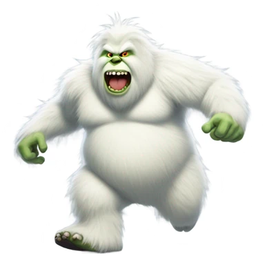 fat phoque grinch yeti running fast sticker