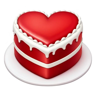 Red heart shaped cake  sticker